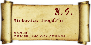 Mirkovics Imogén névjegykártya